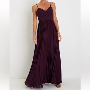 Lulu’s Sensational Charmer Purple Pleated Sleeveless Maxi Dress
